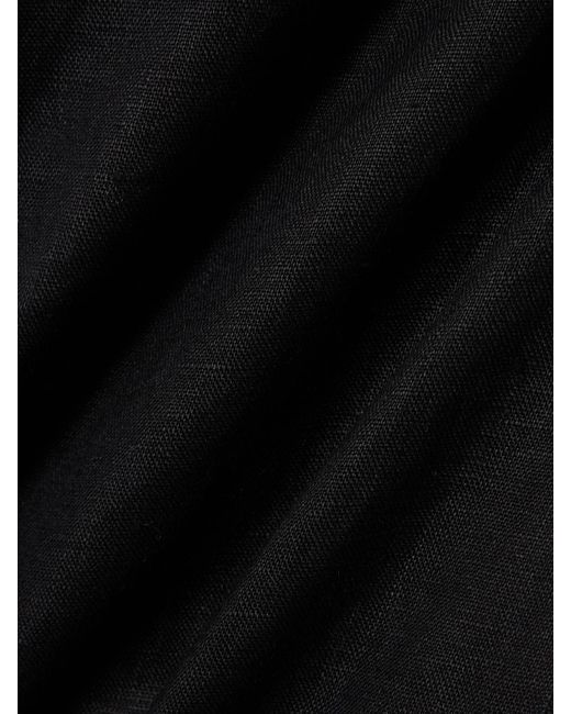 Sir Black Midikleid Aus Leinen Mit Raffungen Und Twist-Details