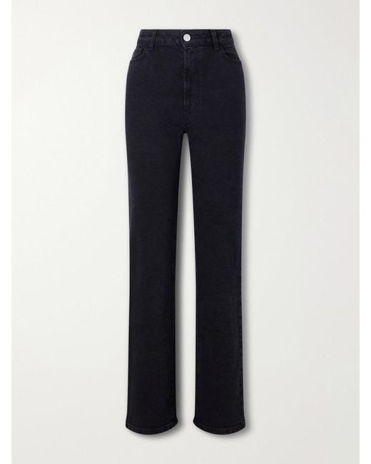 Rohe Blue Lino Stretch High-Rise Straight-Leg Jeans
