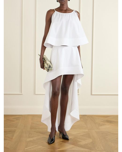Stella McCartney White Sleeveless Cotton-Poplin Top