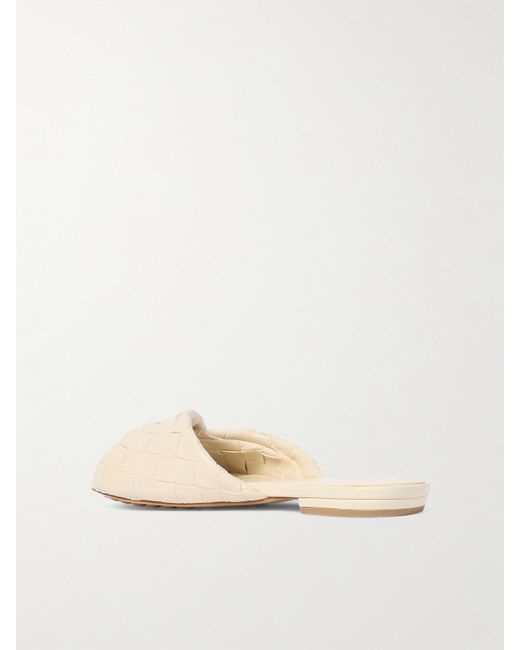 Bottega Veneta Natural Blink Intrecciato Leather Slides
