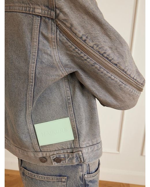 Haikure Gray Medea Ziggy Zip-Detailed Denim Jacket
