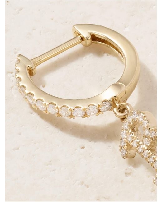 Anita Ko Natural Initial Huggie 18-Karat Diamond Single Earring