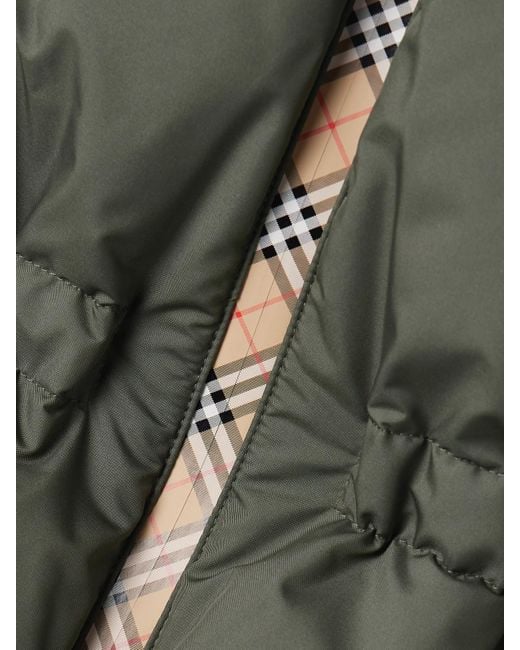 Burberry Green Daunenjacke Aus Gestepptem Shell Mit Kapuze