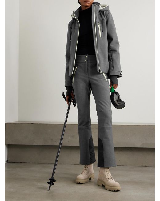 Brunello Cucinelli Gray Wool-Blend Flared Ski Pants