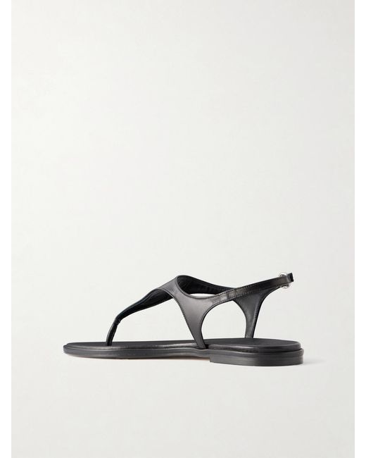 Aeyde Black Raine Leather Thong Sandals