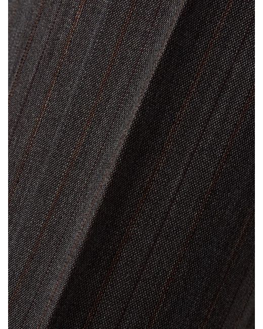 Bottega Veneta Gray Striped Wool-Blend Straight-Leg Pants