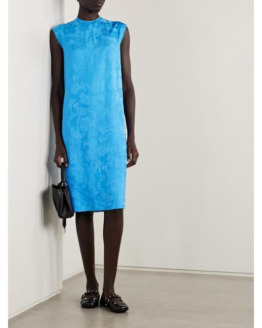 Balenciaga Blue Dress With Silk Trim