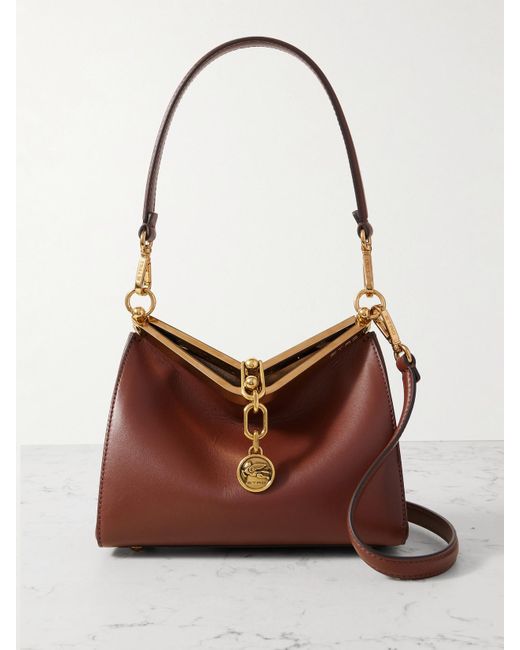 Etro Brown Schultertasche Aus Leder