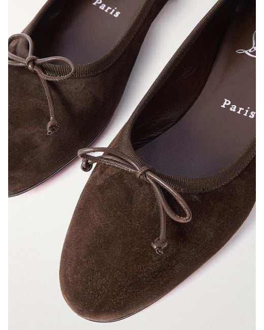 Christian Louboutin Brown Sweetie Jane Flache Schuhe Aus Veloursleder