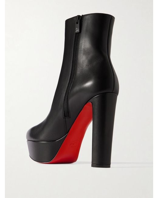 Christian Louboutin Black Movida 130 Leather Platform Ankle Boots