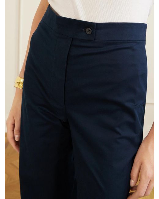 Giuliva Heritage Blue Laura Cotton-Blend Straight-Leg Pants