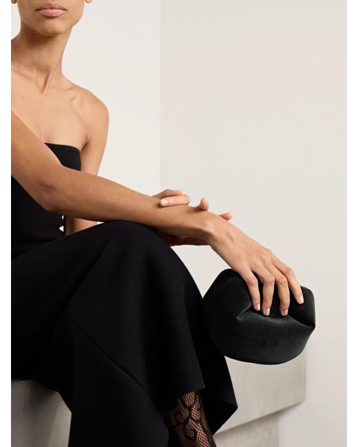 Gabriela Hearst Black Soft Demi Velvet Clutch