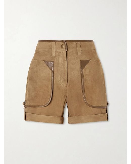 Isabel Marant Natural Marline Suede Cargo Shorts