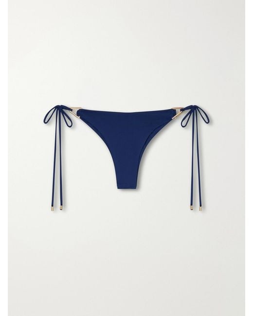 Away That Day Blue Gili Embellished Bikini Briefs