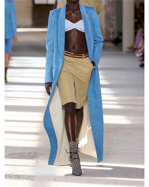 Dries Van Noten Natural Shorts Aus Baumwoll-Twill Mit Gürtel