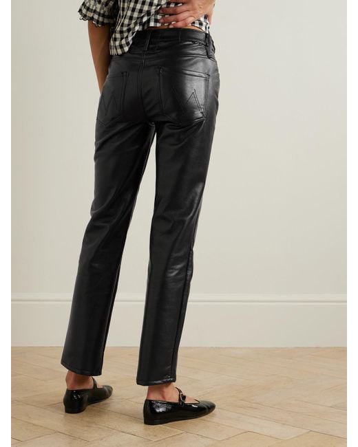 Mother Black The Smarty Hose Mit Geradem Bein Aus Lackleder Mit Recycelten Fasern