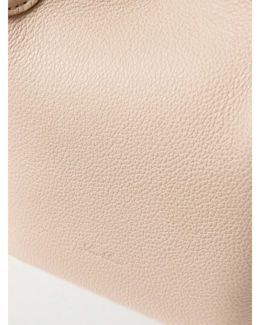 Loro Piana Natural Bale Grosgrain-Trimmed Textured-Leather Shoulder Bag