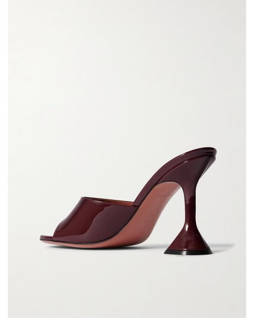 AMINA MUADDI Brown Lupita Patent-Leather Mules