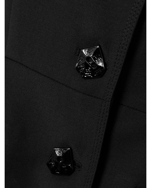Violante Nessi Black Lille Satin-Trimmed Wool-Blend Blazer