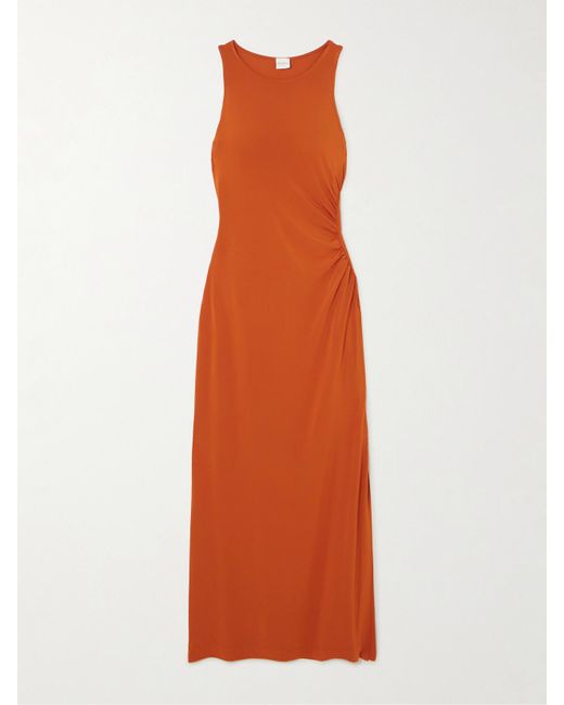 Max Mara Orange Caro Cutout Stretch-Jersey Midi Dress