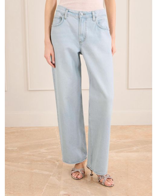 Citizens of Humanity Blue Lindz Mid-Rise Straight-Leg Jeans