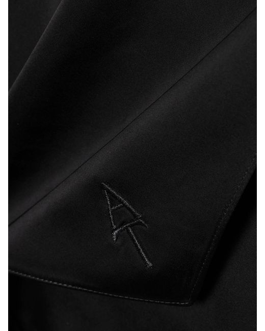 Another Tomorrow Black Tuch Aus Satin Mit Stickerei