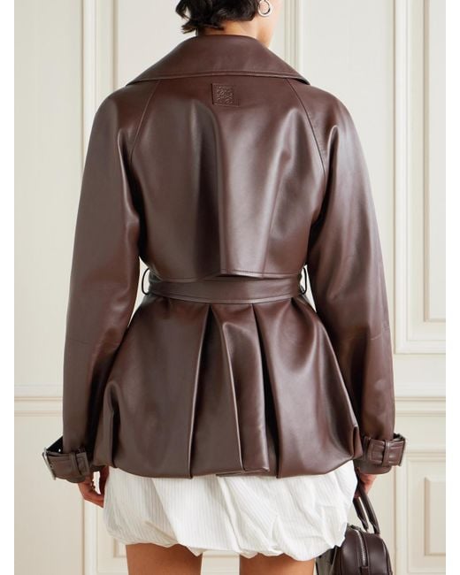 Loewe Brown Belted Leather Jacket