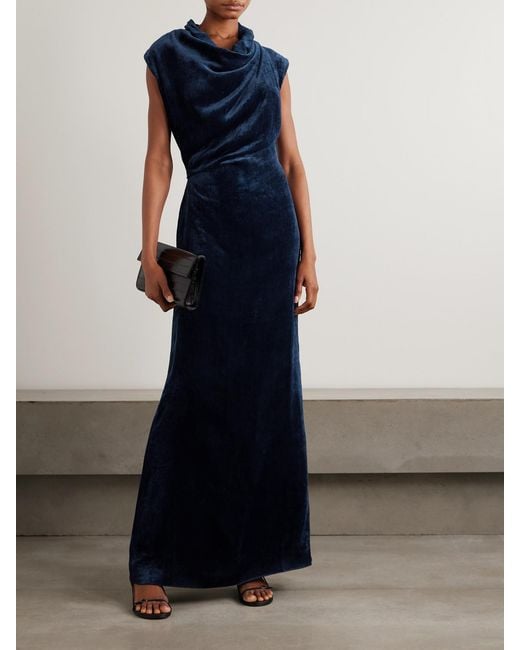 TOVE Blue Naeve Ribbed Chenille Maxi Dress