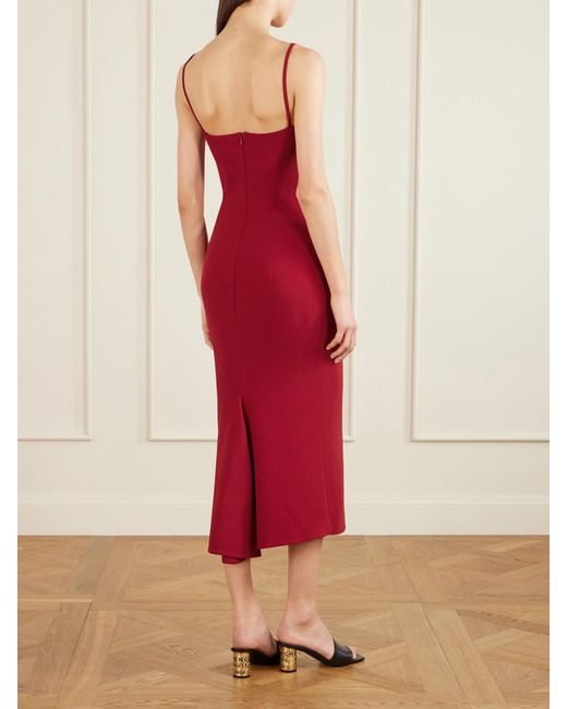 Givenchy Red Draped Cady Midi Dress