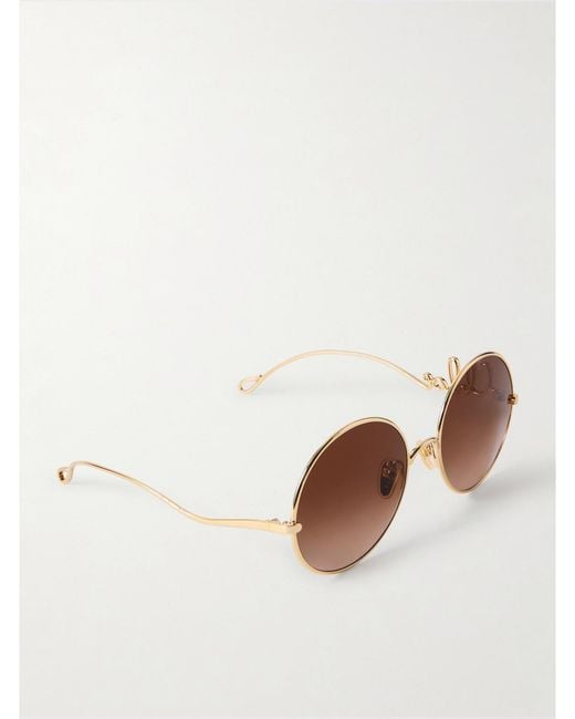 Chloé Brown Iconic Round-Frame-Tone Sunglasses