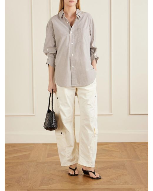 Citizens of Humanity White Kayla Checked Cotton-Poplin Shirt