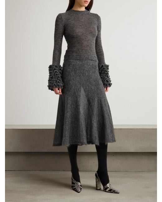 Alaïa Gray Wool Skirt