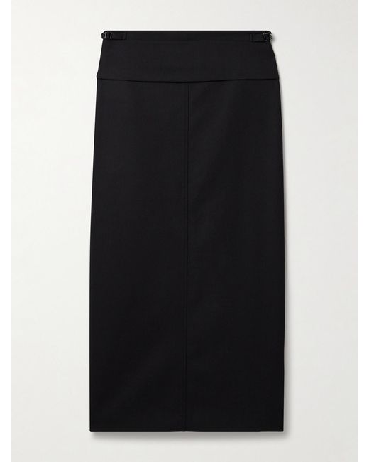 Proenza Schouler Black Adriana Paneled Wool-Blend Twill Maxi Skirt