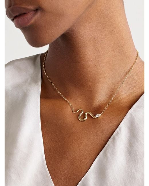 L'Atelier Nawbar Natural Boa 18-Karat Diamond Necklace
