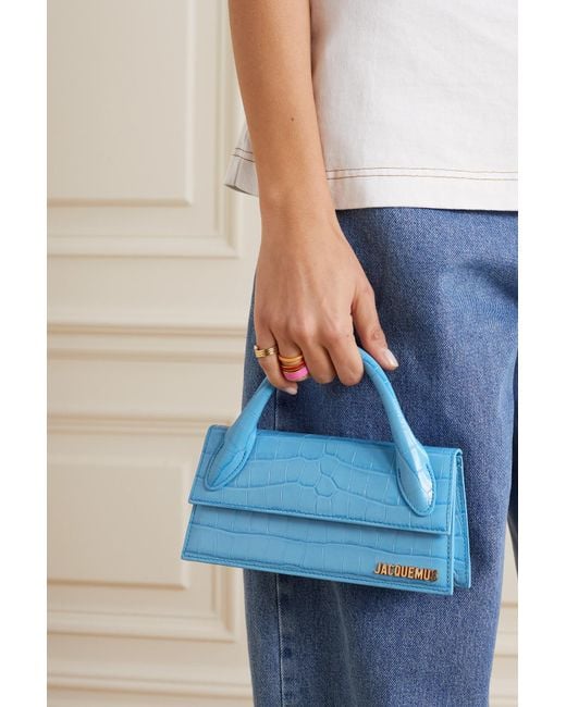 Blue Chiquito long leather handbag, Jacquemus
