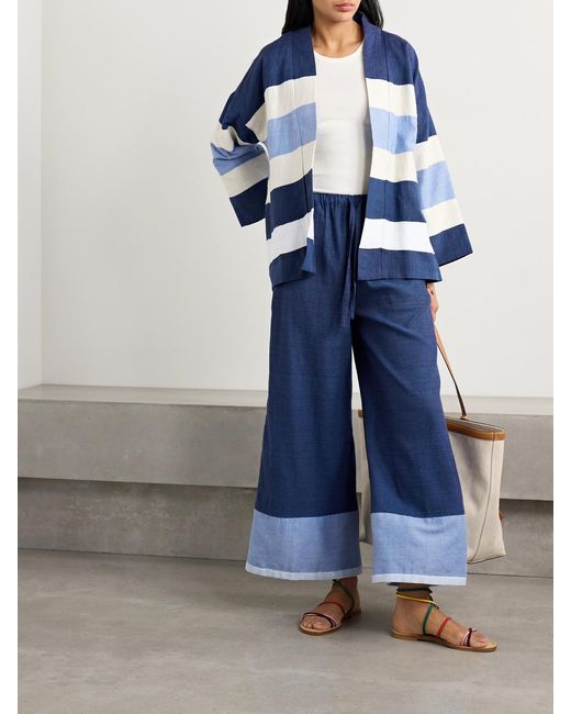 Lemlem Blue Terara Striped Cotton Jacket