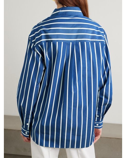 Matteau Blue Striped Cotton-Poplin Shirt