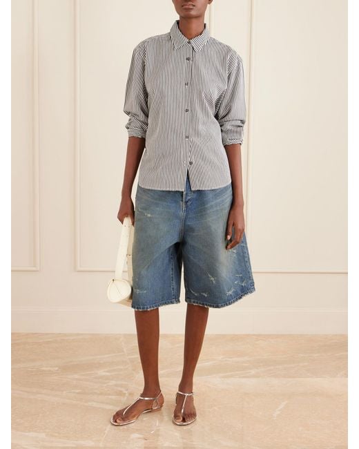 Agolde Gray Theo Striped Poplin Shirt