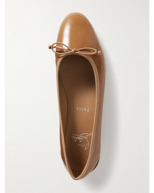 Christian Louboutin Natural Sweetie Jane Patent-Leather Flats