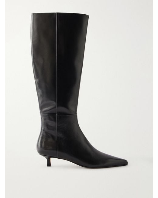 Aeyde Black Sabrina 35 Leather Knee-High Boots
