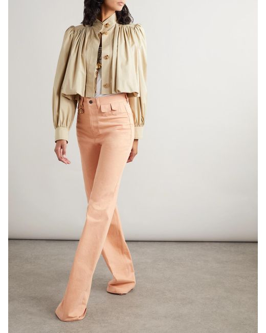 Chloé Natural Gathered Cotton-Twill Jacket
