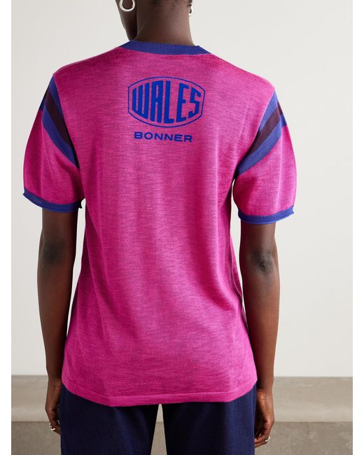 Wales Bonner Pink Soul Flocked Cotton-Blend T-Shirt
