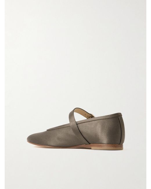 Le Monde Beryl Satin Mary Jane Ballet Flats in Brown | Lyst
