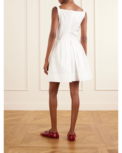Vivienne Westwood White Sunday Pleated Cotton-Poplin Mini Dress