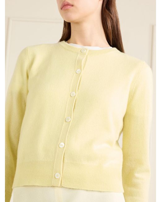 La Ligne Yellow Solid Lean Lines Cashmere Cardigan