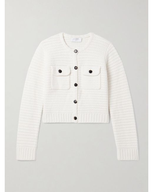 La Ligne Natural Monique Ribbed-Knit Cardigan