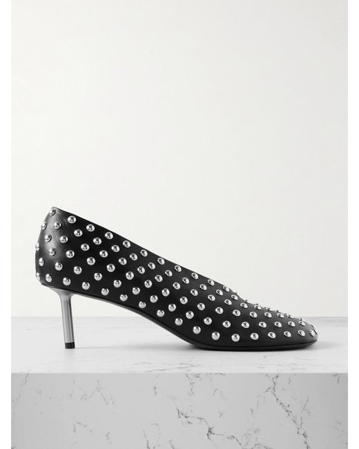 Jil Sander Black Pumps Aus Leder Mit Nieten