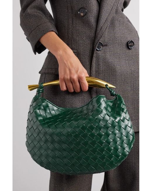 Bottega Veneta Green Sardine Small Intrecciato Leather Tote