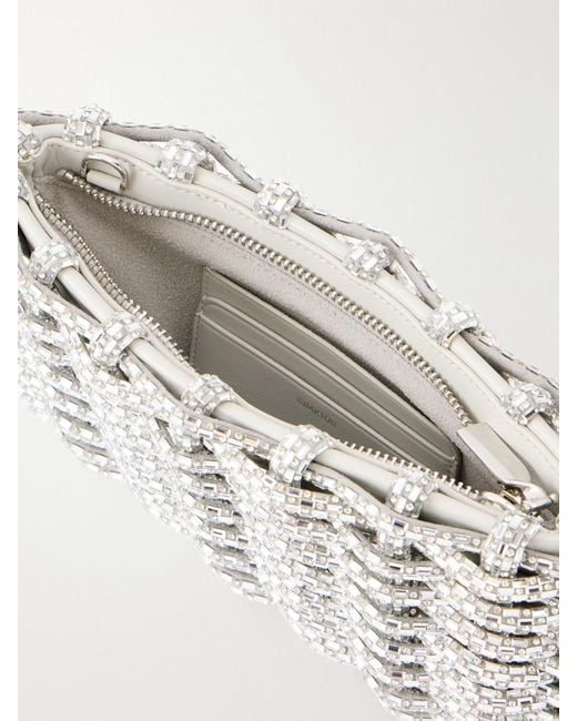 Jonathan Simkhai Gray Morgan Crystal-Embellished Clutch Bag