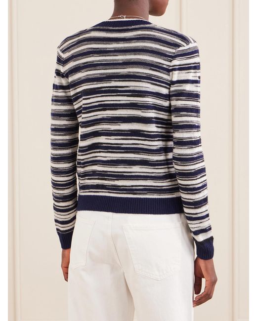Missoni Blue Striped Cashmere And Wool-Blend Cardigan